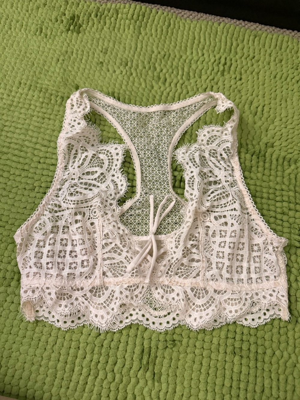 Victoria's Secret White Crochet Lace Racerback Bralette